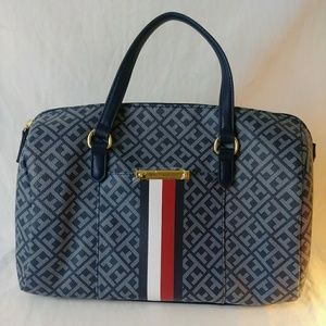 Tommy Hilfiger navy blue beige handbag